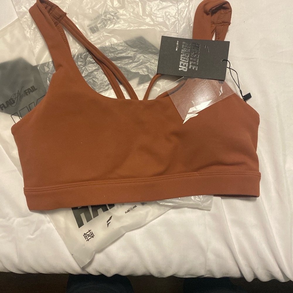 Flag Nor Fail CrissCross Sports Bra - Pumpkin